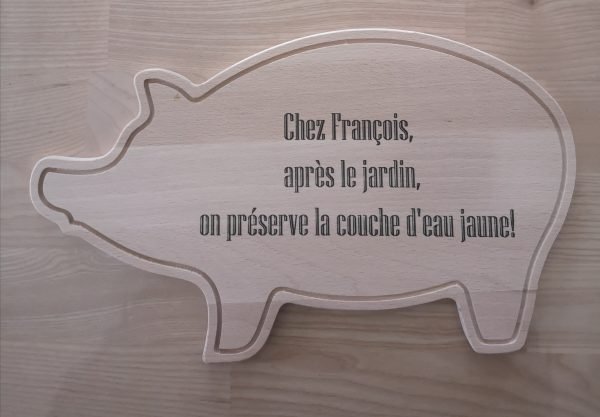 Planche à découper forme cochon